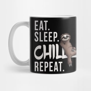 Funky Relaxed Lazy Sloth Eat Sleep Chill Repeat Mug